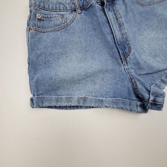 Forever 21 Womens shorts sz 30 high rise short short cotton light wash cuff - Picture 7 of 7
